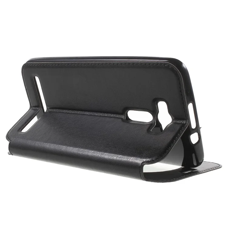 ROAR KOREA Noble Leather View Window Shell for Asus Zenfone 2 Laser ZE601KL ZE600KL - Black