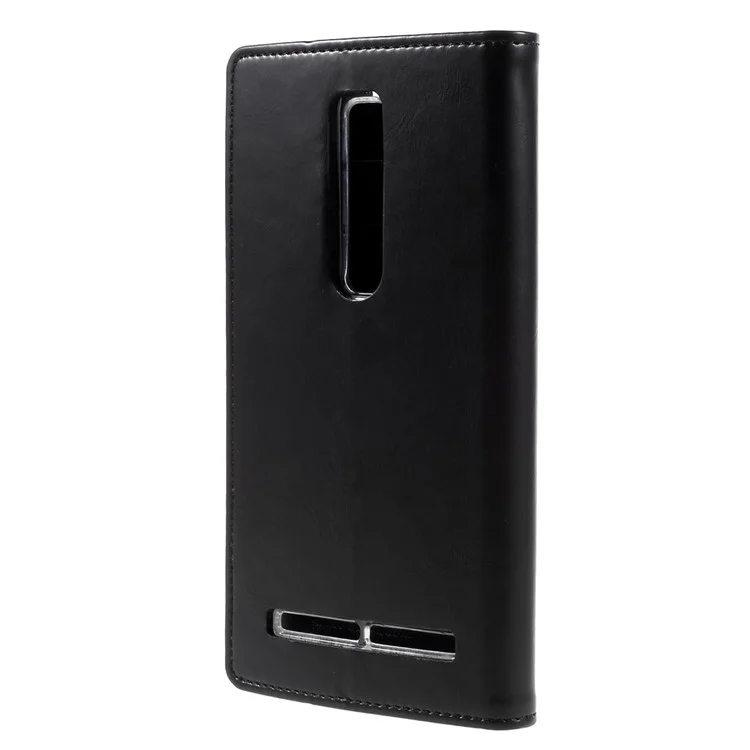 MERCURY GOOSPERY Blue Moon Leather Wallet Case for Asus Zenfone 2 ZE550ML ZE551ML - Black
