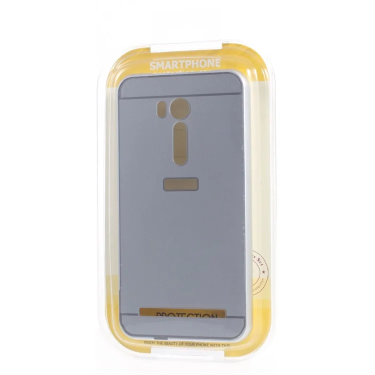 Slide-on Metal Bumper Plastic Back Cover for Asus Zenfone Go TV ZB551KL - Silver