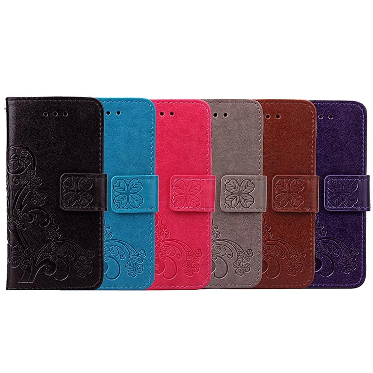Imprinted Floral Wallet Leather Stand Case for Asus Zenfone 2 Laser ZE500KG ZE500KL 5.0-inch - Black