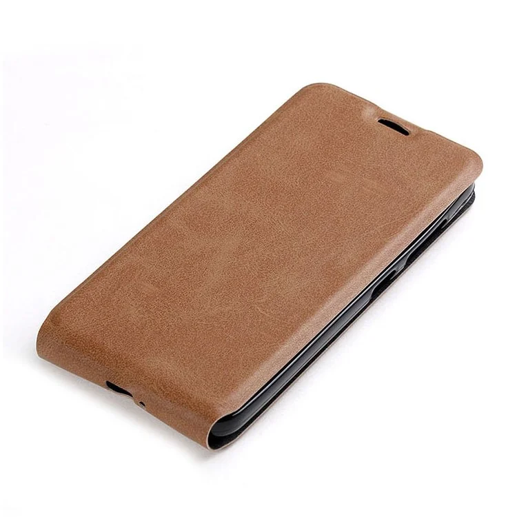 Vertical Flip Card Holder Leather Cover for Asus Zenfone Max ZC550KL - Brown
