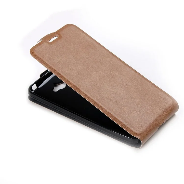 Vertical Flip Card Holder Leather Cover for Asus Zenfone Max ZC550KL - Brown