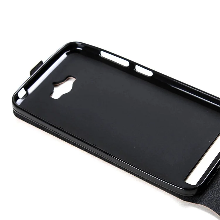 Vertical Flip Card Holder Leather Cover for Asus Zenfone Max ZC550KL - Brown