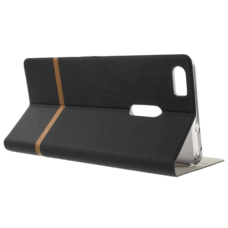 Assorted Color Cross Texture Leather Shell for Asus Zenfone 3 Ultra ZU680KL - Black