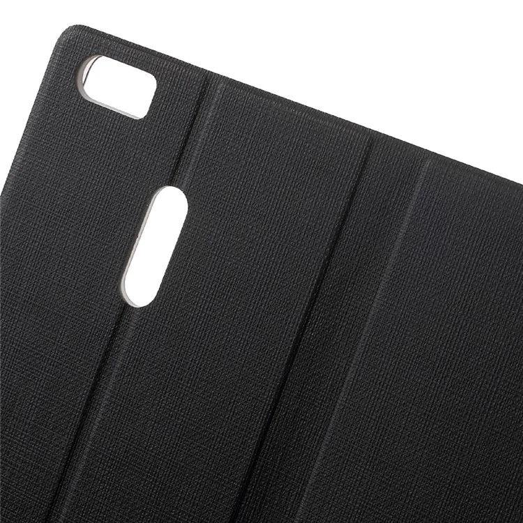 Assorted Color Cross Texture Leather Shell for Asus Zenfone 3 Ultra ZU680KL - Black