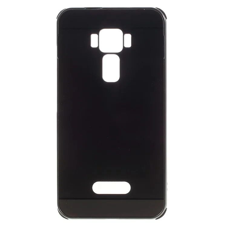 Slide-on Brushed PC Plate + Metal Bumper Hybrid Case for Asus Zenfone 3 ZE520KL - Black