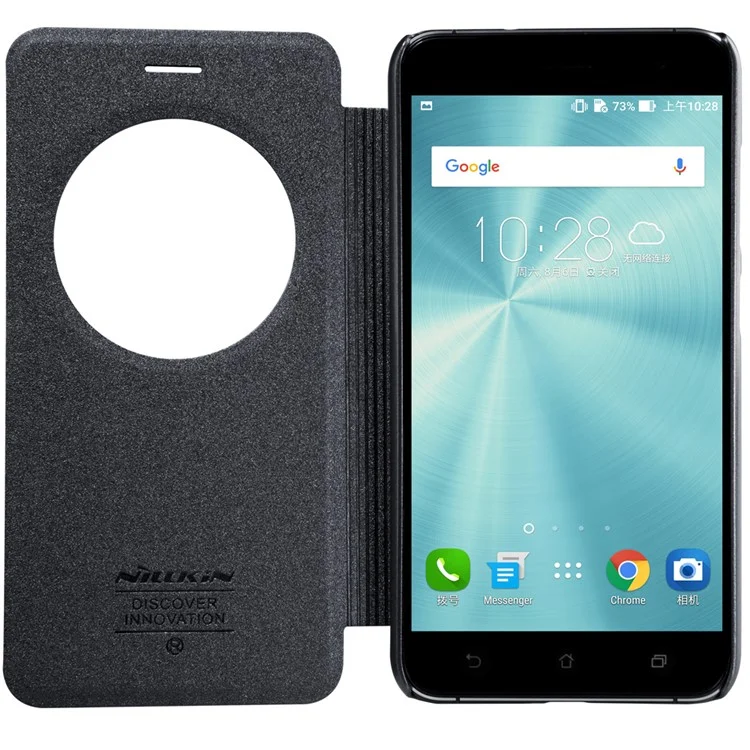 NILLKIN Sparkle Series Smart View Leather Case for Asus Zenfone 3 ZE520KL - Black