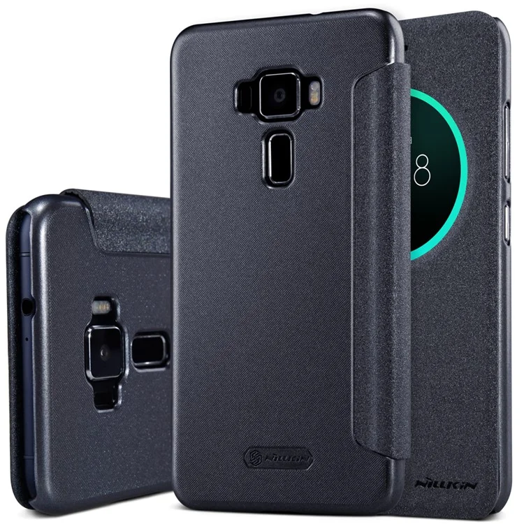 NILLKIN Sparkle Series Smart View Leather Case for Asus Zenfone 3 ZE520KL - Black