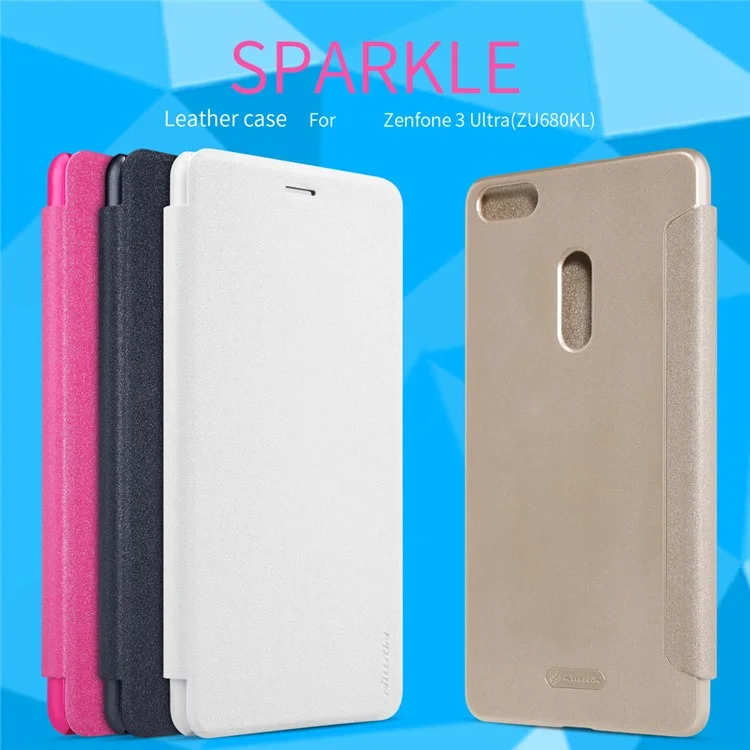 NILLKIN Sparkle Smart Leather Flip Case for Asus Zenfone 3 Ultra ZU680KL - Rose