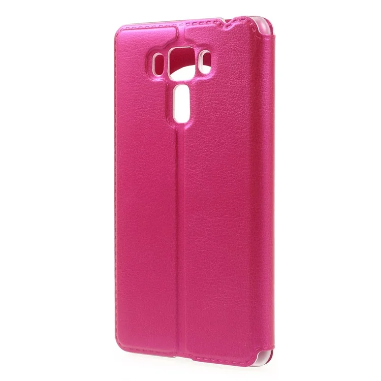 Hollow View Window Leather Shell for Asus Zenfone 3 Laser ZC551KL - Rose