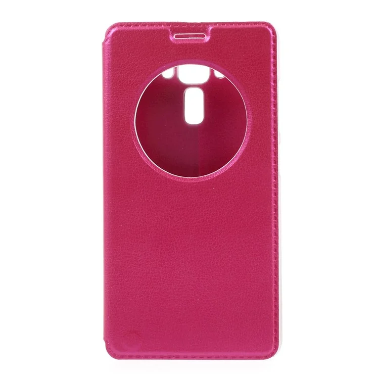 Hollow View Window Leather Shell for Asus Zenfone 3 Laser ZC551KL - Rose