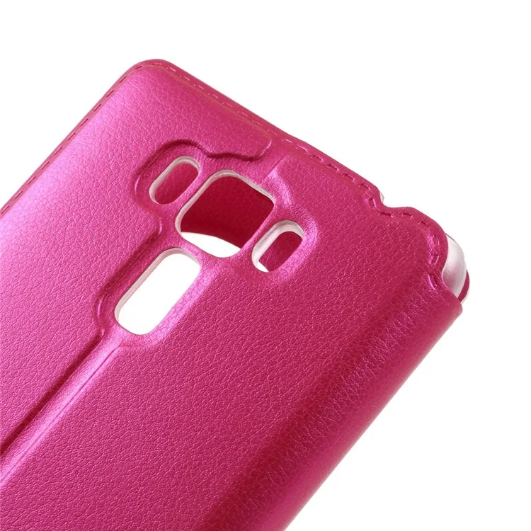 Hollow View Window Leather Shell for Asus Zenfone 3 Laser ZC551KL - Rose