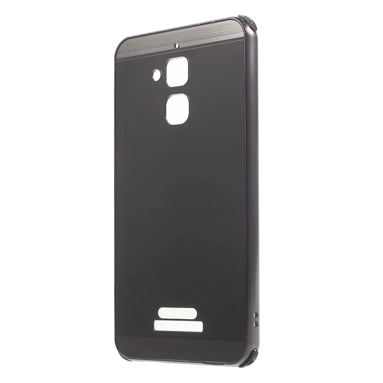 Brushed Plastic + Aluminum Alloy Plated Hard Case for Asus Zenfone 3 Max ZC520TL - Black