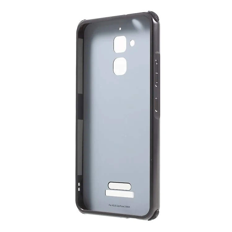 Brushed Plastic + Aluminum Alloy Plated Hard Case for Asus Zenfone 3 Max ZC520TL - Black