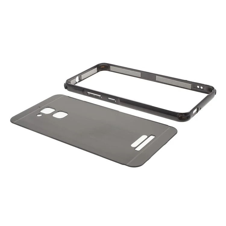 Brushed Plastic + Aluminum Alloy Plated Hard Case for Asus Zenfone 3 Max ZC520TL - Black