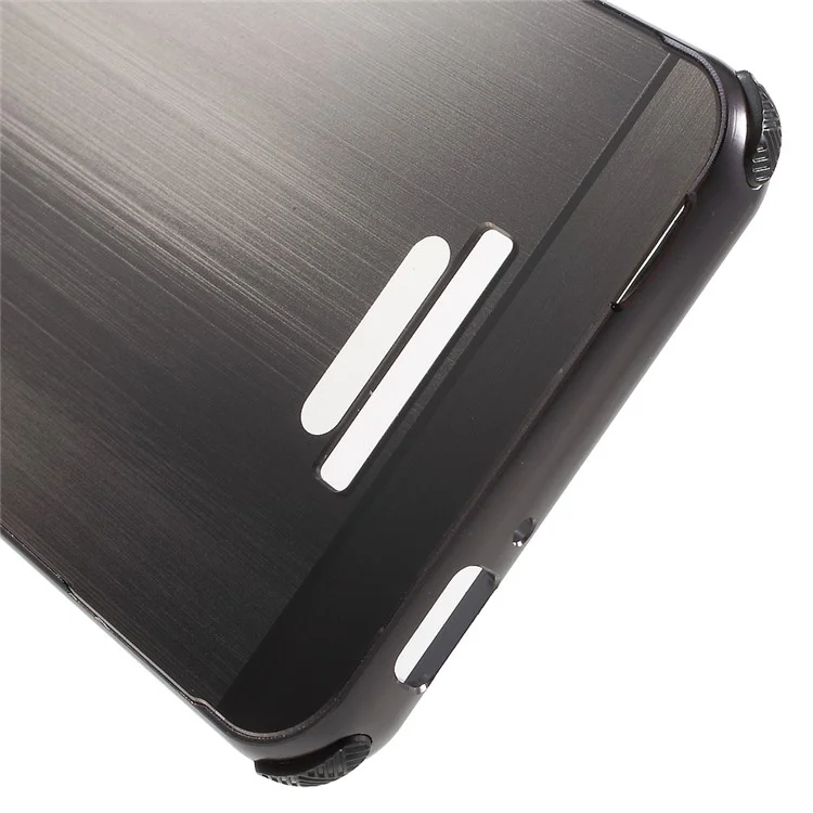 Brushed Plastic + Aluminum Alloy Plated Hard Case for Asus Zenfone 3 Max ZC520TL - Black