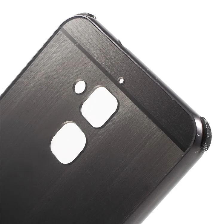 Brushed Plastic + Aluminum Alloy Plated Hard Case for Asus Zenfone 3 Max ZC520TL - Black