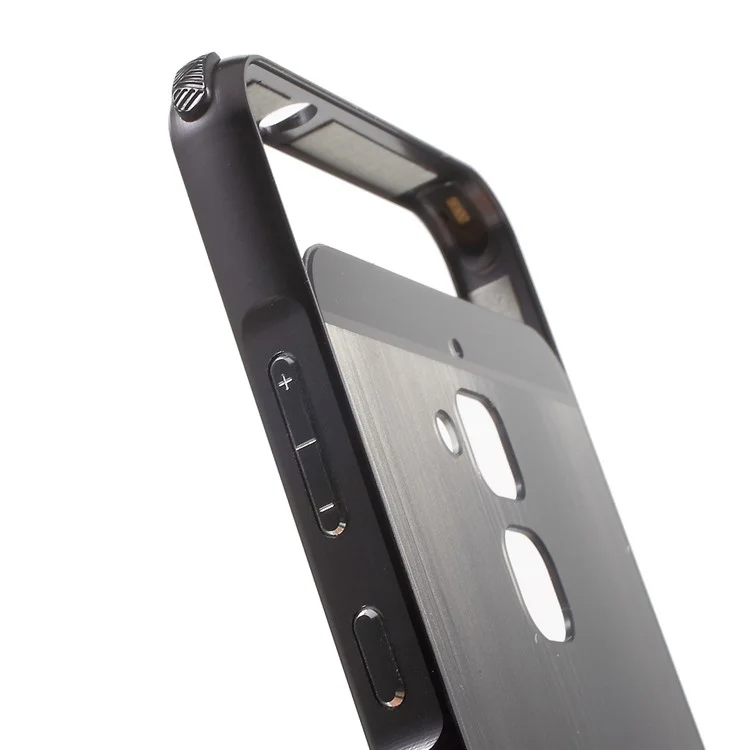 Brushed Plastic + Aluminum Alloy Plated Hard Case for Asus Zenfone 3 Max ZC520TL - Black