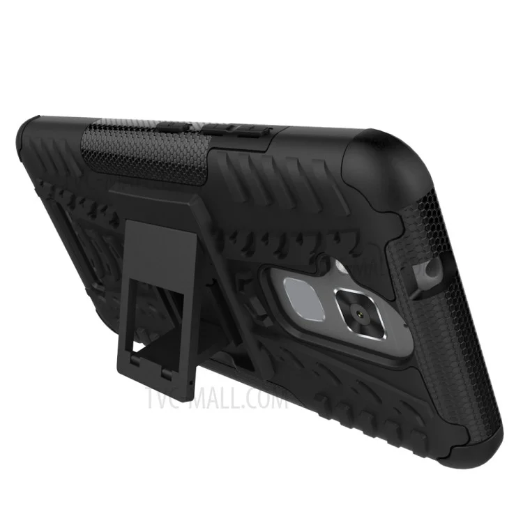 Tire Pattern Hybrid PC + TPU Kickstand Case for Asus Zenfone 3 Max ZC520TL - Black