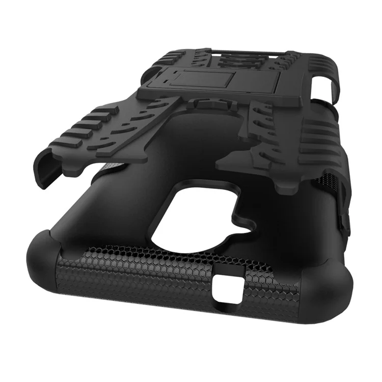 Tire Pattern Hybrid PC + TPU Kickstand Case for Asus Zenfone 3 Max ZC520TL - Black