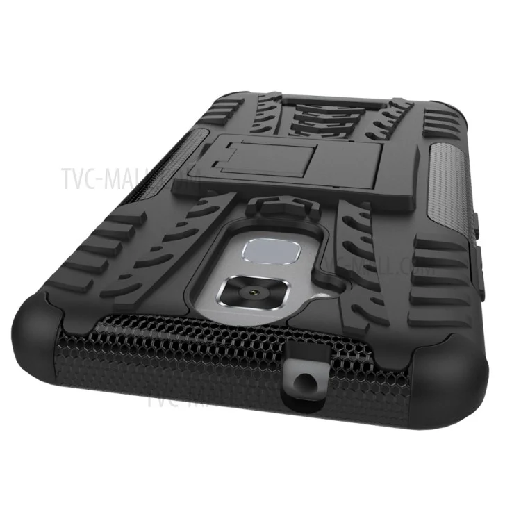 Tire Pattern Hybrid PC + TPU Kickstand Case for Asus Zenfone 3 Max ZC520TL - Black