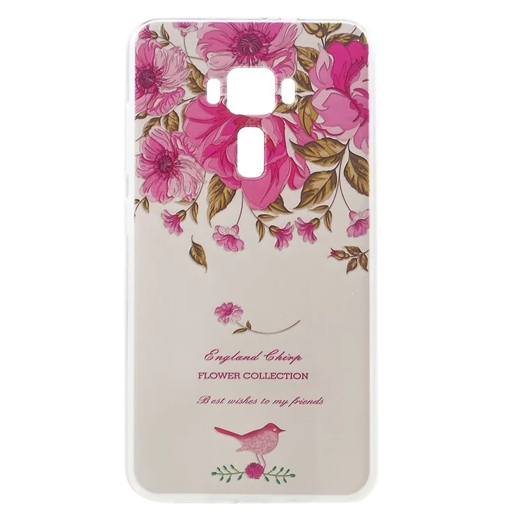 Softlyfit Embossed Pattern TPU Soft Case for ASUS ZenFone 3 ZE552KL - Blooming Flowers