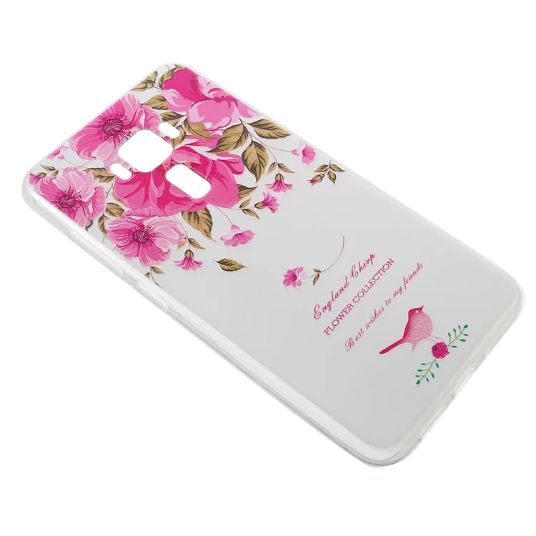 Softlyfit Embossed Pattern TPU Soft Case for ASUS ZenFone 3 ZE552KL - Blooming Flowers