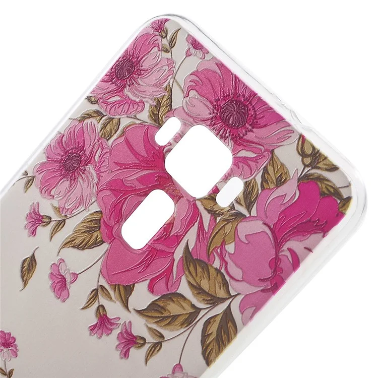Softlyfit Embossed Pattern TPU Soft Case for ASUS ZenFone 3 ZE552KL - Blooming Flowers