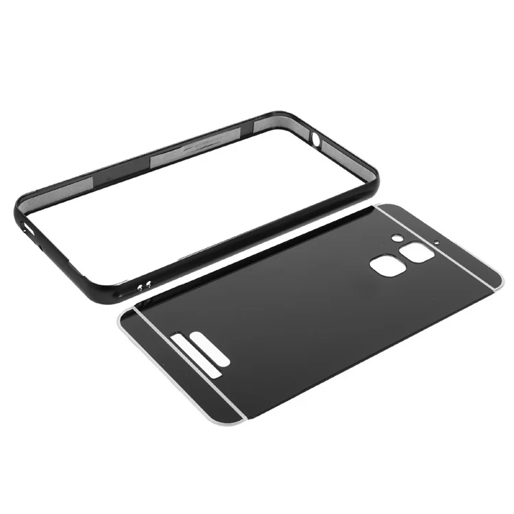 2-in-1 Slide-in Metal Frame Plastic Hard Case for Asus Zenfone 3 Max ZC520TL - Black