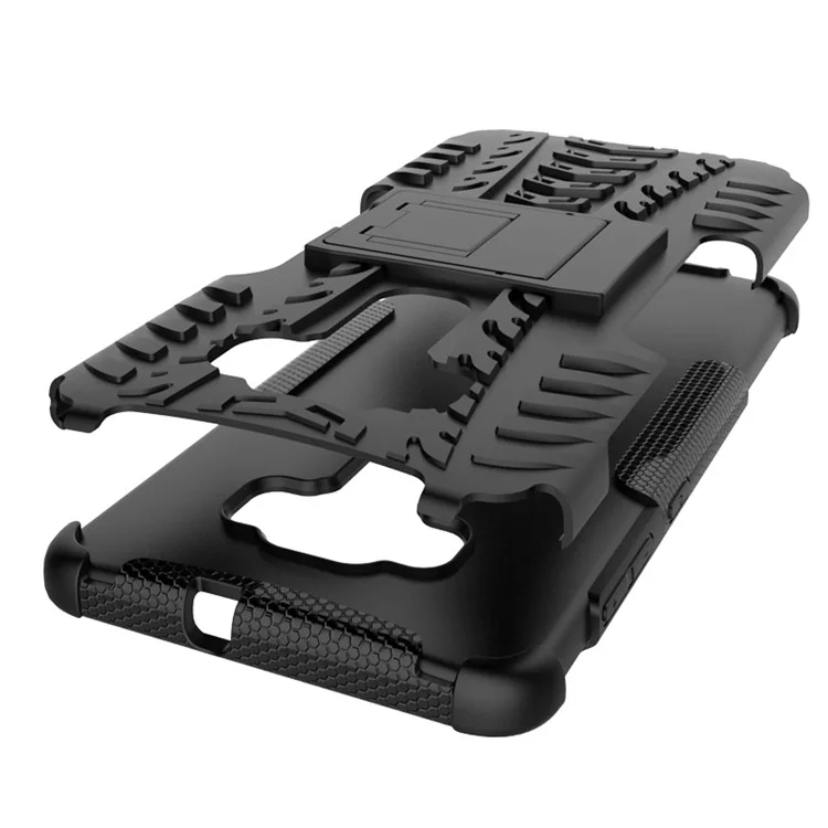 Anti-slip PC + TPU Hybrid Case with Kickstand for Asus Zenfone 3 Deluxe ZS570KL - Black