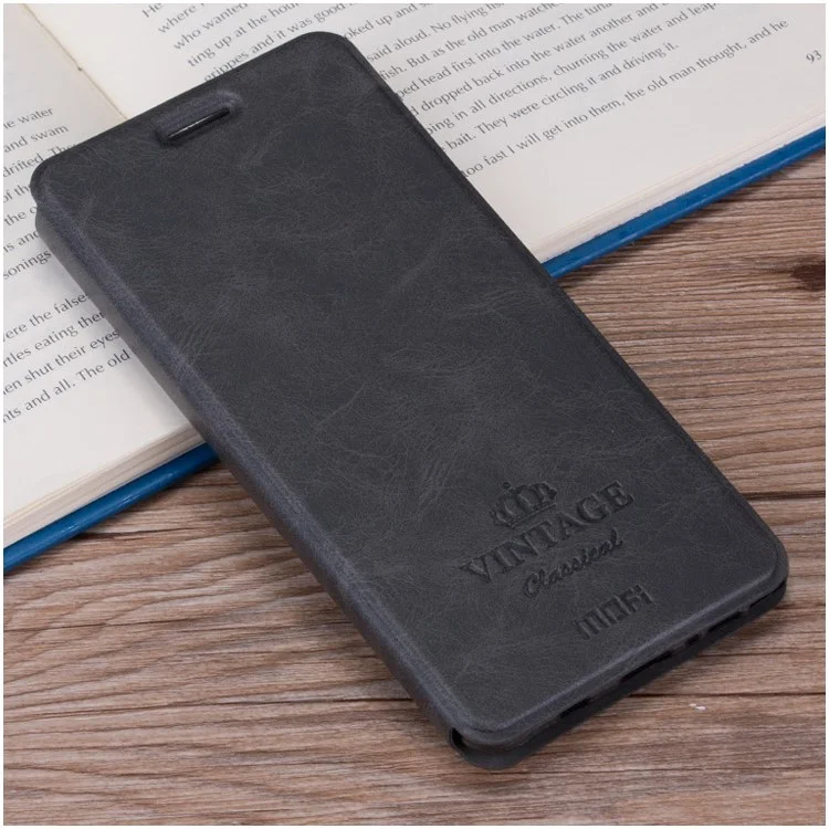 MOFI Vintage Card Slot Leather Flip Stand Case for Asus Zenfone 3 Max ZC520TL - Grey