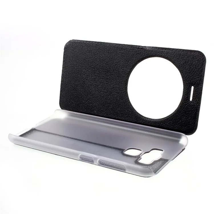 View Window Flip Leather Phone Case for Asus Zenfone 3 Max ZC553KL - Black