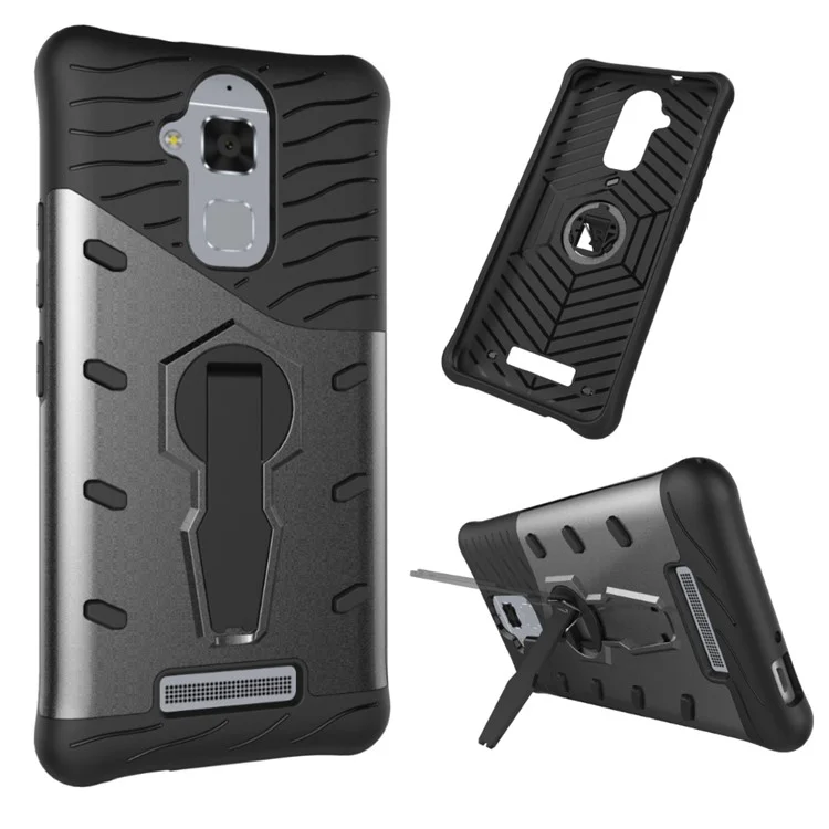 Armor PC + TPU Hybrid Case with Kickstand for Asus Zenfone 3 Max ZC520TL - Grey