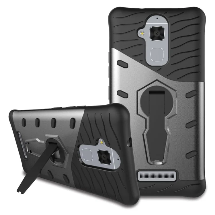 Armor PC + TPU Hybrid Case with Kickstand for Asus Zenfone 3 Max ZC520TL - Grey
