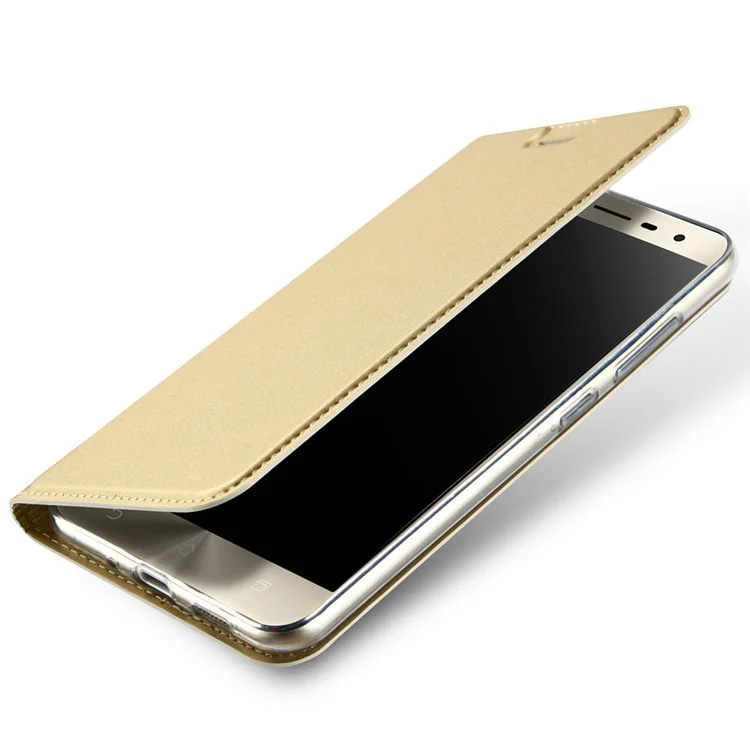 DUX DUCIS Skin Pro Series Leather Folio Phone Case for Asus Zenfone 3 ZE552KL - Gold
