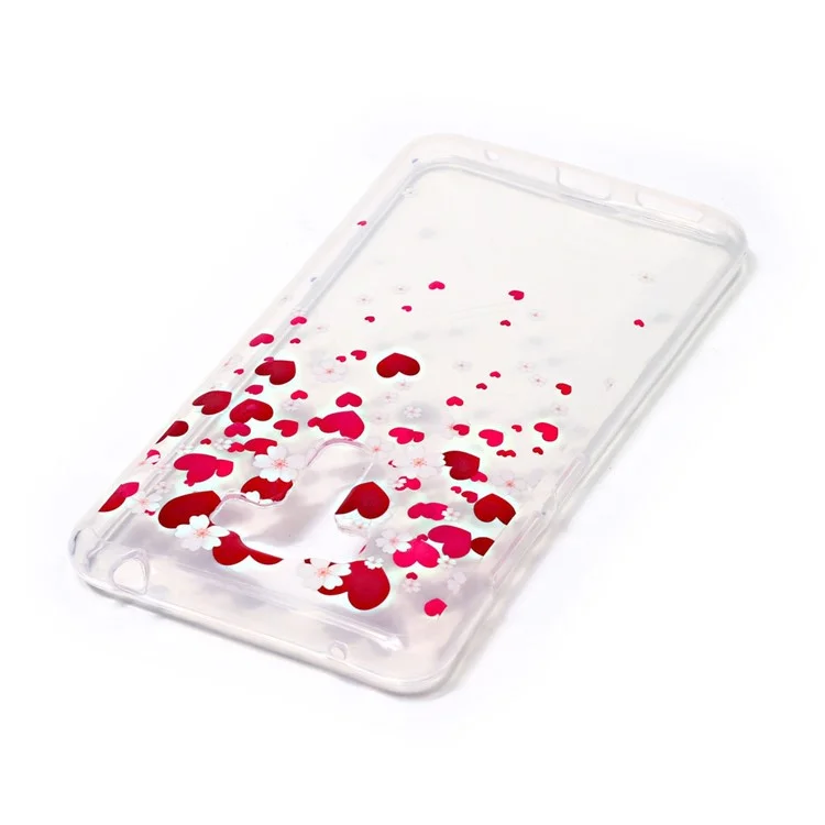IMD Pattern TPU Clear Mobile Cover for Asus Zenfone 3 Laser ZC551KL - Hearts and Flowers