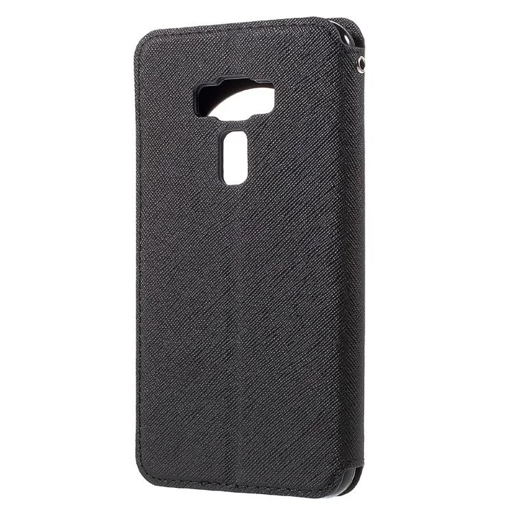 ROAR KOREA Diary View Leather Stand Phone Shell for Asus Zenfone 3 ZE552KL - Black