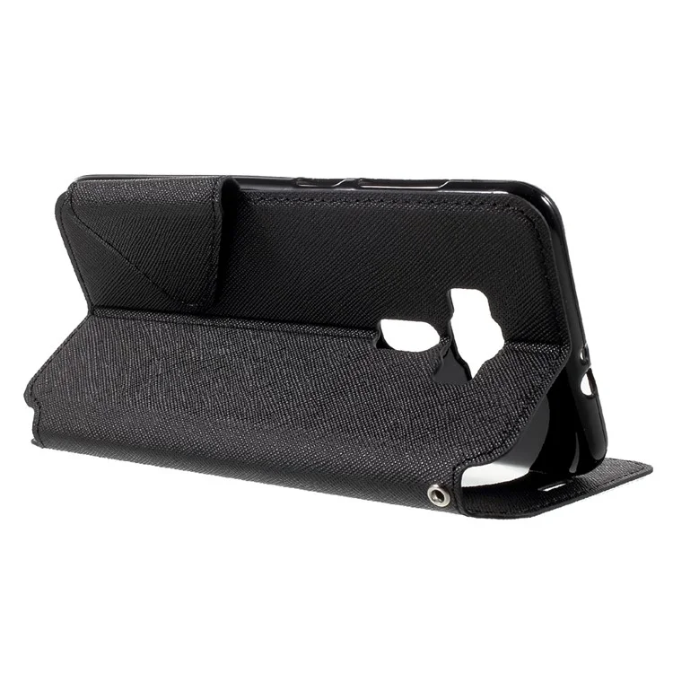 ROAR KOREA Diary View Leather Stand Phone Shell for Asus Zenfone 3 ZE552KL - Black