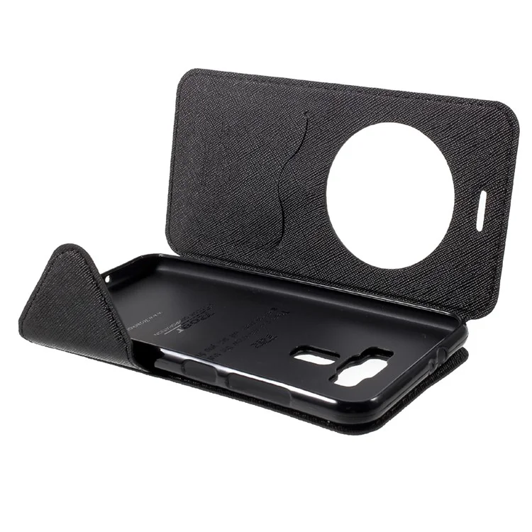 ROAR KOREA Diary View Leather Stand Phone Shell for Asus Zenfone 3 ZE552KL - Black