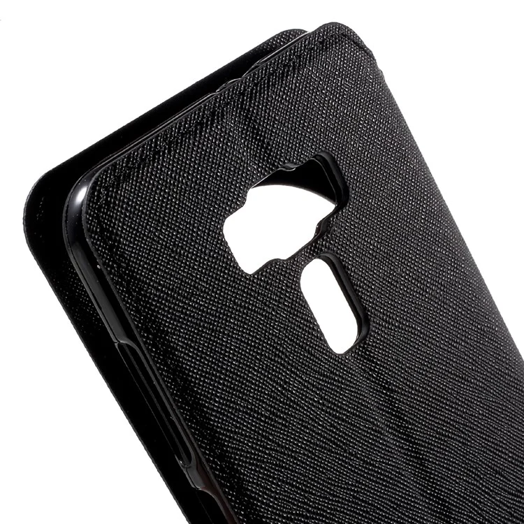 ROAR KOREA Diary View Leather Stand Phone Shell for Asus Zenfone 3 ZE552KL - Black