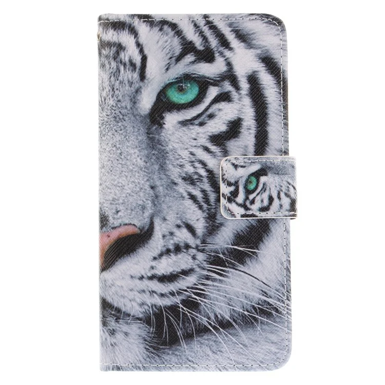 Patterned Leather Wallet Stand Cover Case for Asus Zenfone 3 Max ZC520TL - Tiger
