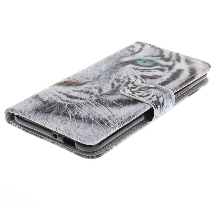 Patterned Leather Wallet Stand Cover Case for Asus Zenfone 3 Max ZC520TL - Tiger