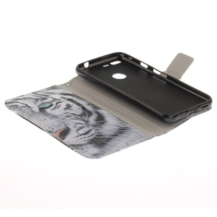 Patterned Leather Wallet Stand Cover Case for Asus Zenfone 3 Max ZC520TL - Tiger
