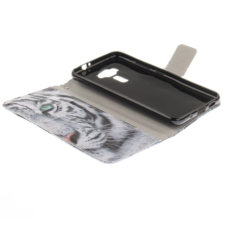 Pattern Printing Wallet Leather Stand Mobile Case for Asus Zenfone 3 ZE520KL - Tiger