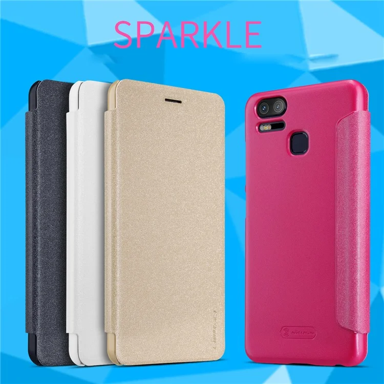 NILLKIN Sparkle Series Leather Mobile Cover for Asus Zenfone 3 Zoom ZE553KL - White