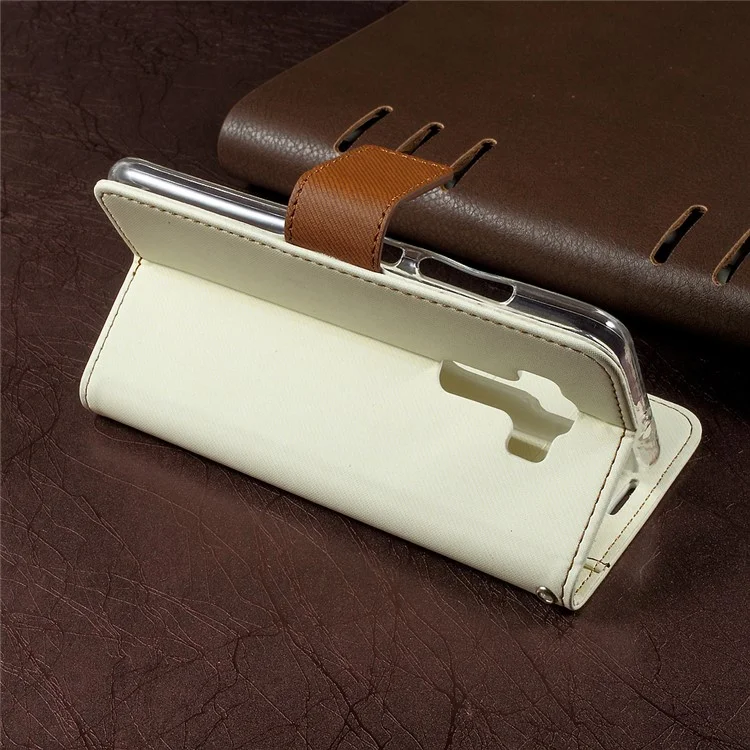 ROAR KOREA Twill Grain Wallet Stand Leather Cover for Asus Zenfone 3 ZE520KL - White