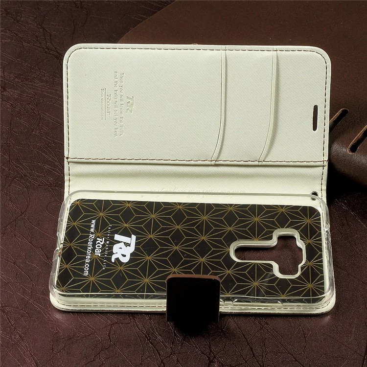 ROAR KOREA Twill Grain Wallet Stand Leather Cover for Asus Zenfone 3 ZE520KL - White