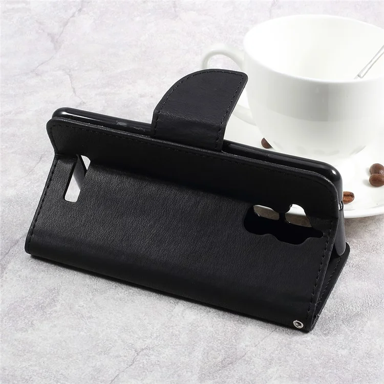 Pebble Grain Wallet Stand Leather Cell Phone Case for Asus Zenfone 3 Max ZC520TL - Black