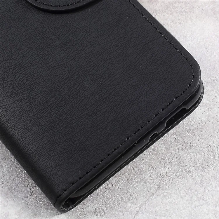 Pebble Grain Wallet Stand Leather Cell Phone Case for Asus Zenfone 3 Max ZC520TL - Black