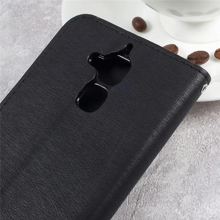 Pebble Grain Wallet Stand Leather Cell Phone Case for Asus Zenfone 3 Max ZC520TL - Black